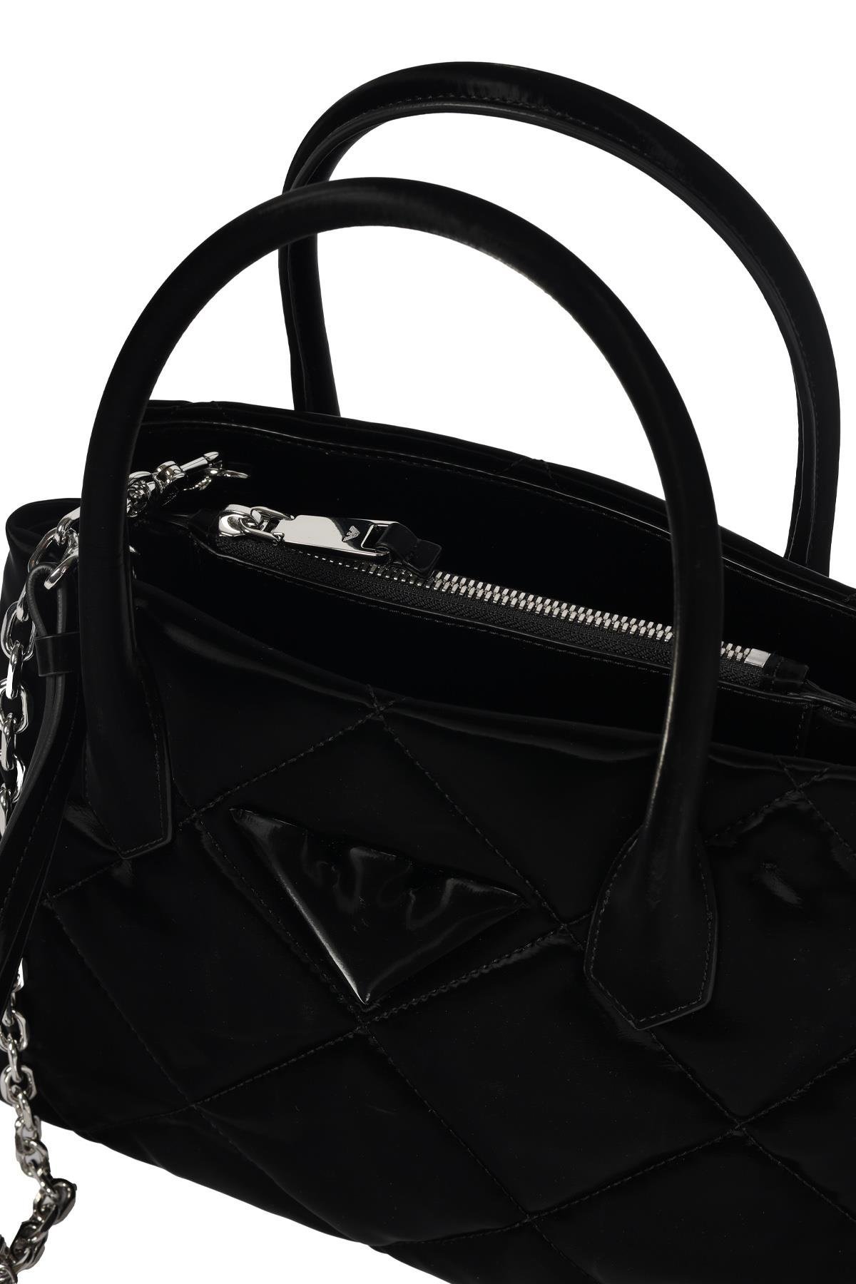 Emporio Armani Emporıo Armani Kadın Logolu Deri Fermuarlı Günlük Kullanım Siyah Omuz Çantası Y3D269 YWE7E-80001