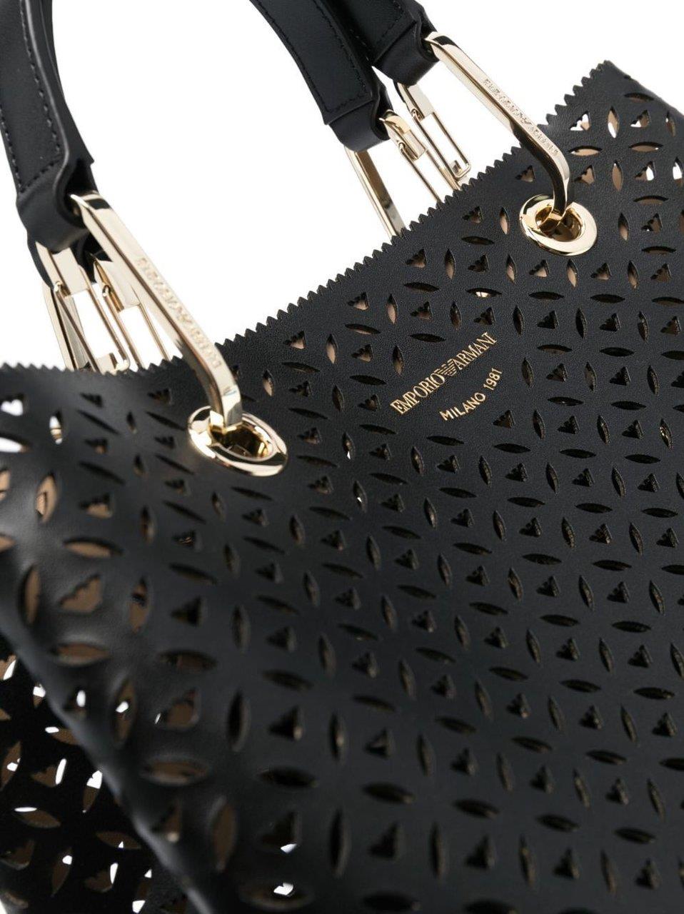 Emporio Armani Emporıo Armani Kadın Marka Logo Detaylı Fermuarlı Çok Cepli Siyah Omuz Çantası Y3D166 YVX3A-80535