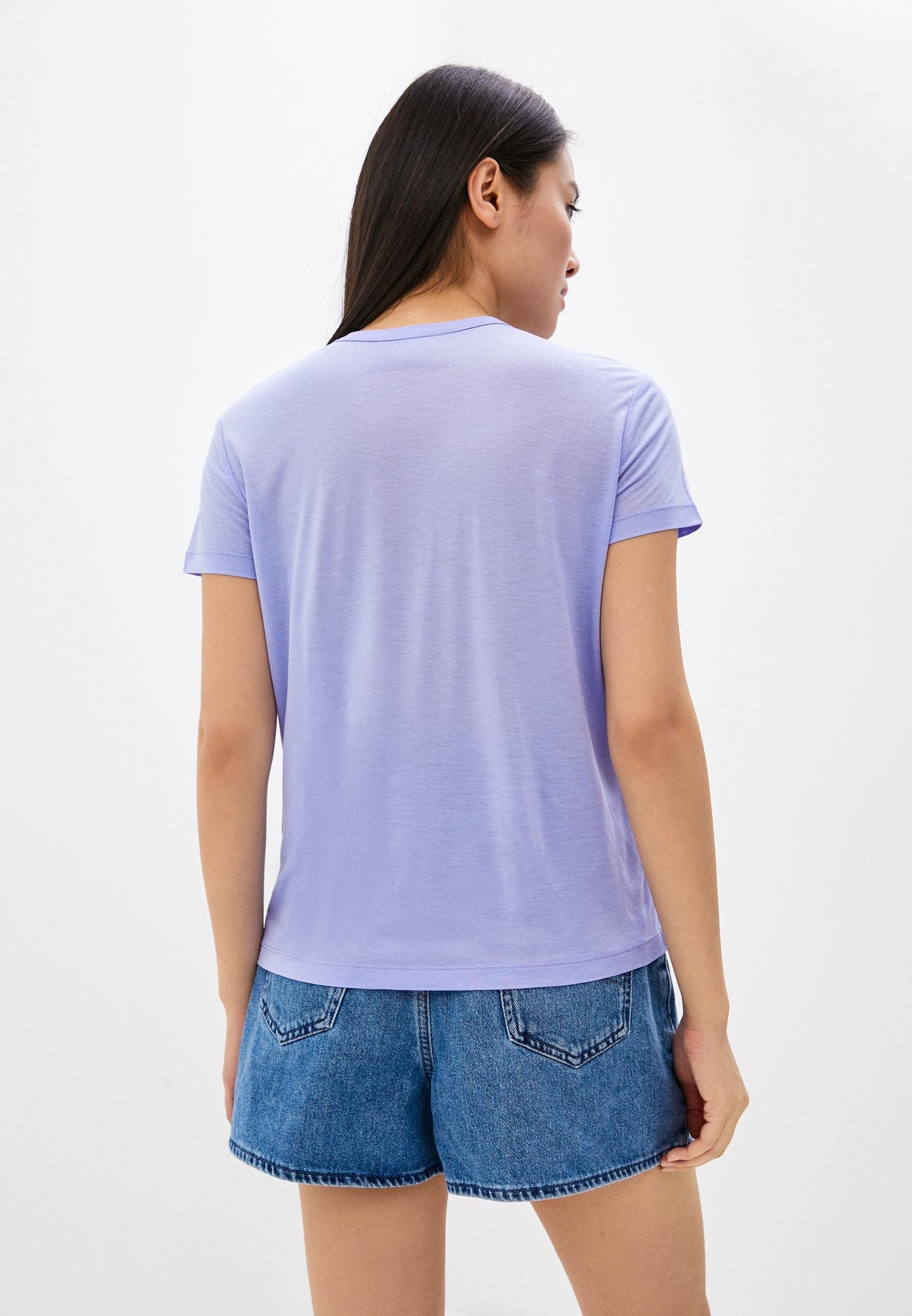 Emporio Armani Emporıo Armani Kadın Marka Logolu Organik Pamuklu Kısa Kollu Lila T-Shirt 3K2T7F 2JRAZ-LİLA