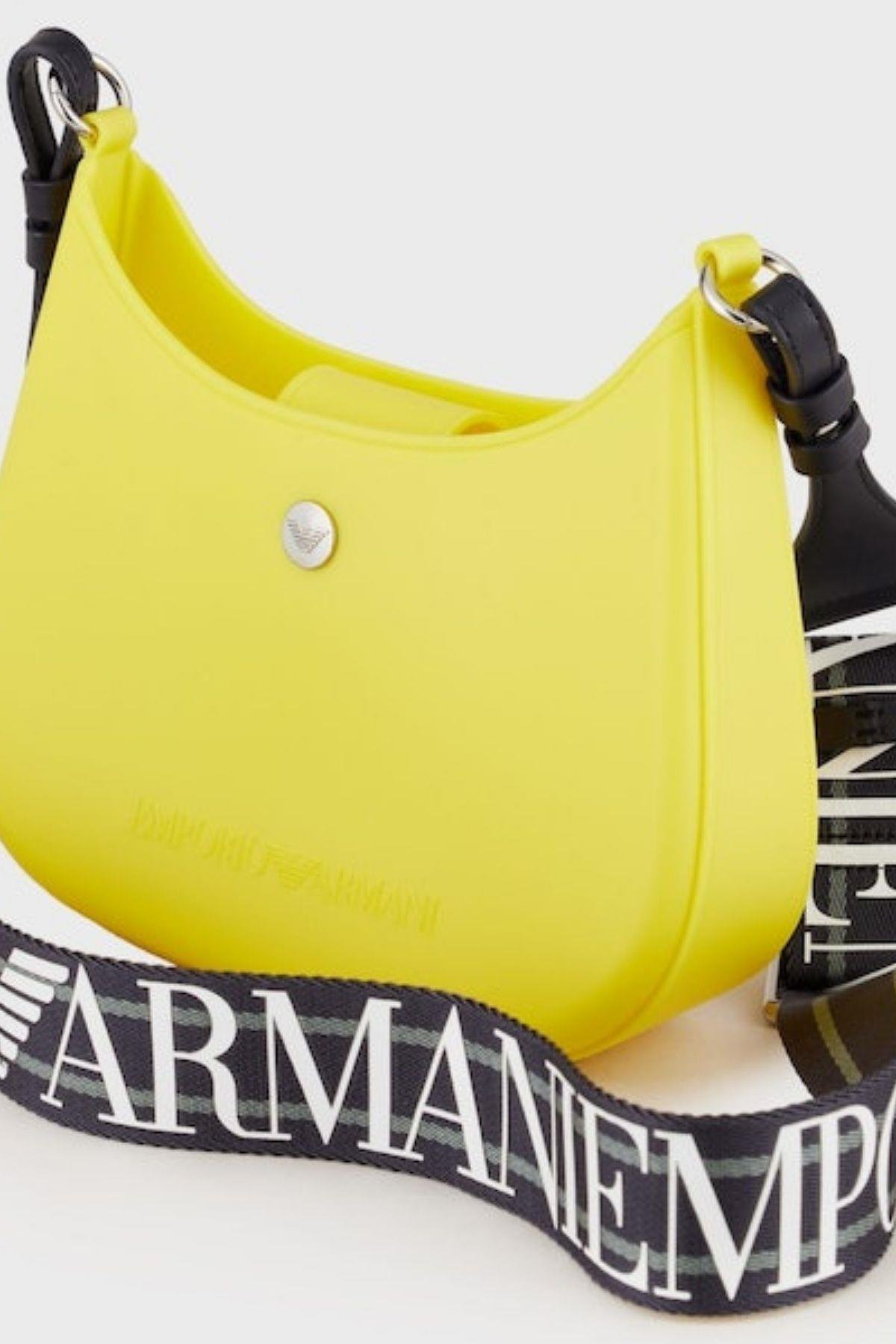 Emporio Armani Emporıo Armani Kadın Manyetik Detaylı Logolu Günlük Kullanım Sarı Omuz Çantası Y3H329 YWI7E-80632