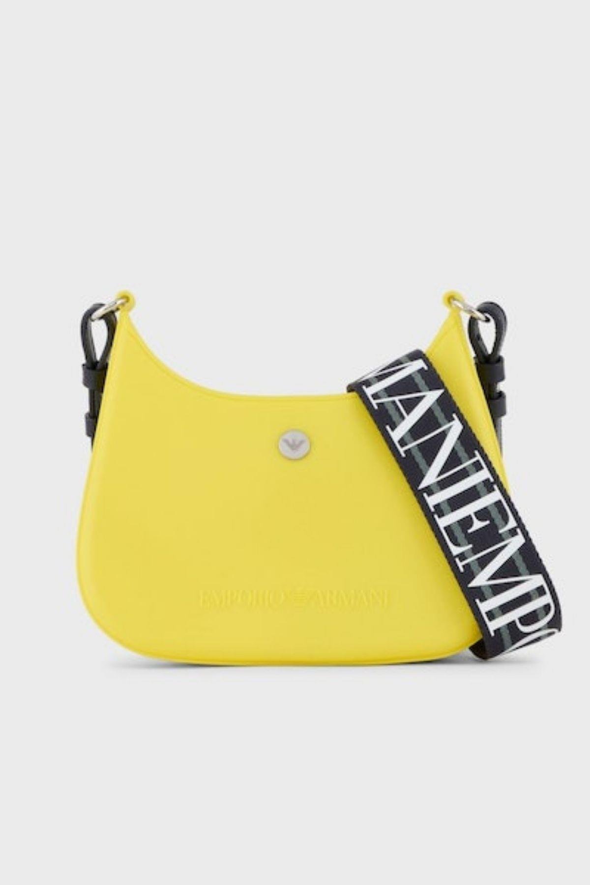 Emporio Armani Emporıo Armani Kadın Manyetik Detaylı Logolu Günlük Kullanım Sarı Omuz Çantası Y3H329 YWI7E-80632