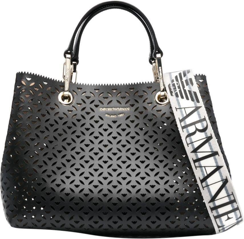 Emporio Armani Emporıo Armani Kadın Marka Logo Detaylı Fermuarlı Çok Cepli Siyah Omuz Çantası Y3D166 YVX3A-80535