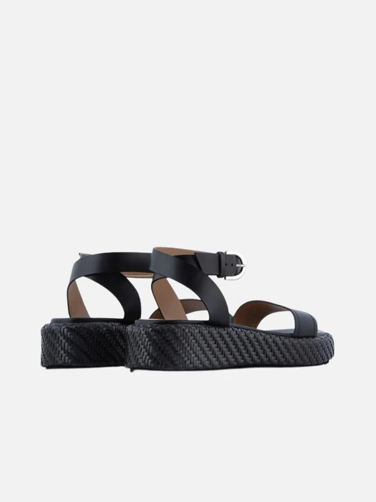 Emporio Armani Emporıo Armani Kadın Normal Taban Bantlı Bagcığı Tokalı Siyah Sandalet X3P784 XN268-SIY