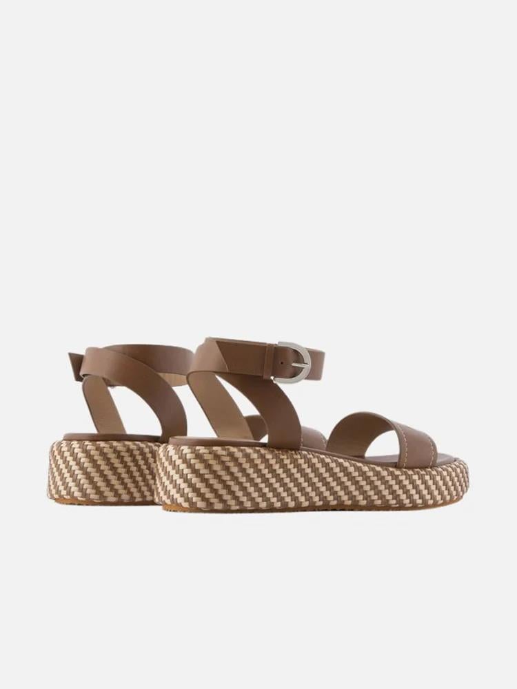 Emporio Armani Emporıo Armani Kadın Normal Taban Bantlı Bagcığı Tokalı Kahverengi Sandalet X3P784 XN268-R173