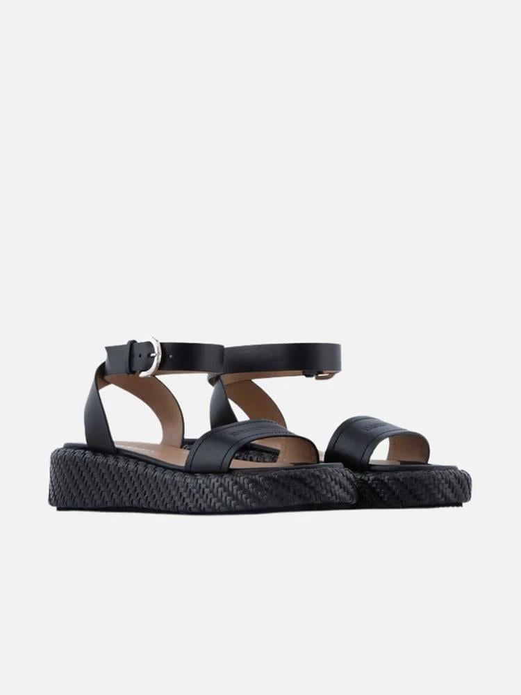 Emporio Armani Emporıo Armani Kadın Normal Taban Bantlı Bagcığı Tokalı Siyah Sandalet X3P784 XN268-SIY