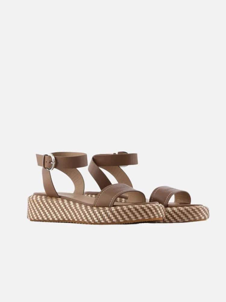 Emporio Armani Emporıo Armani Kadın Normal Taban Bantlı Bagcığı Tokalı Kahverengi Sandalet X3P784 XN268-R173