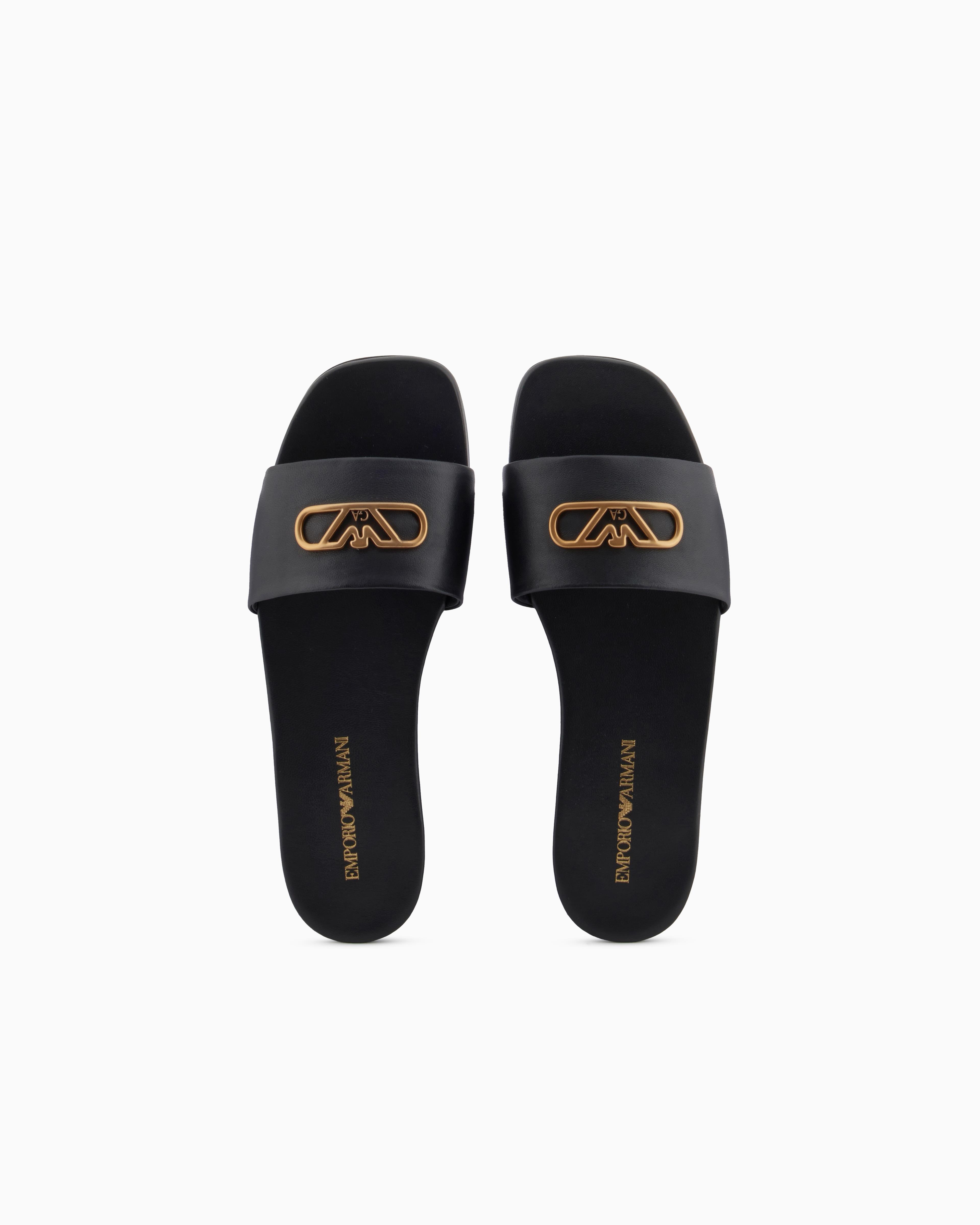 EMPORIO ARMANI Emporıo Armani Kadın Tek Kalın Bantlı Düz İnce Taban Siyah Terlik X3P846 XF271-00002