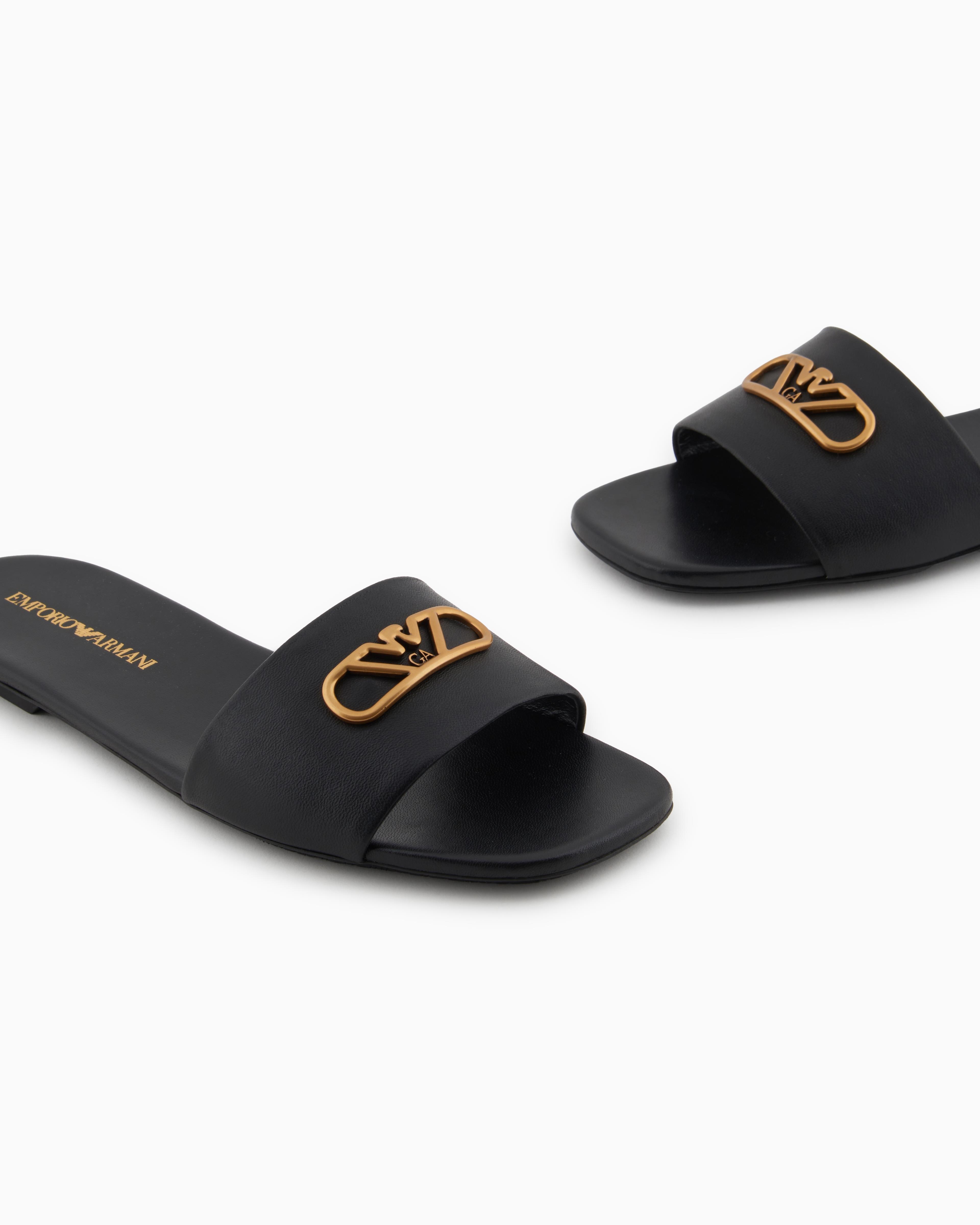 EMPORIO ARMANI Emporıo Armani Kadın Tek Kalın Bantlı Düz İnce Taban Siyah Terlik X3P846 XF271-00002