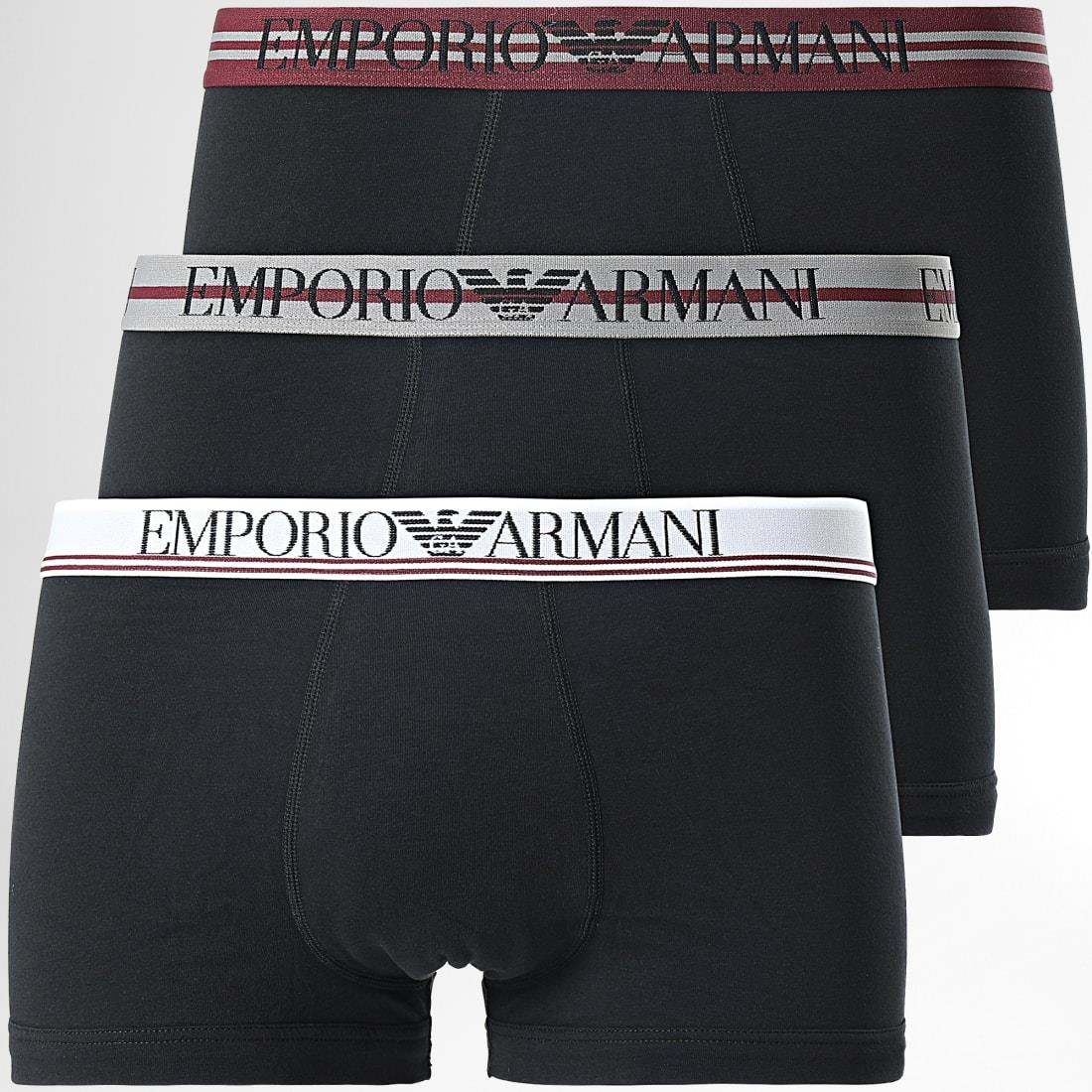 Emporio Armani Emporıo Body Erkek Marka Logolu Beli Lastikli Siyah-Kırmızı Boxer 111357 1A723-620