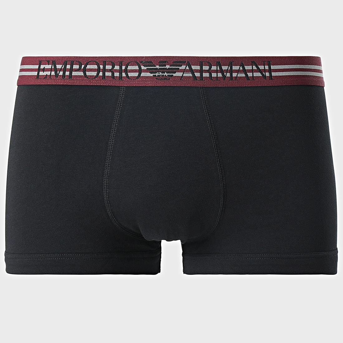 Emporio Armani Emporıo Body Erkek Marka Logolu Beli Lastikli Siyah-Kırmızı Boxer 111357 1A723-620