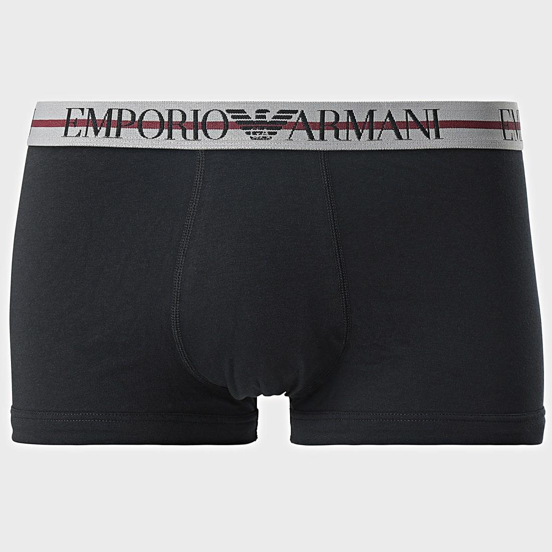 Emporio Armani Emporıo Body Erkek Marka Logolu Beli Lastikli Siyah-Kırmızı Boxer 111357 1A723-620
