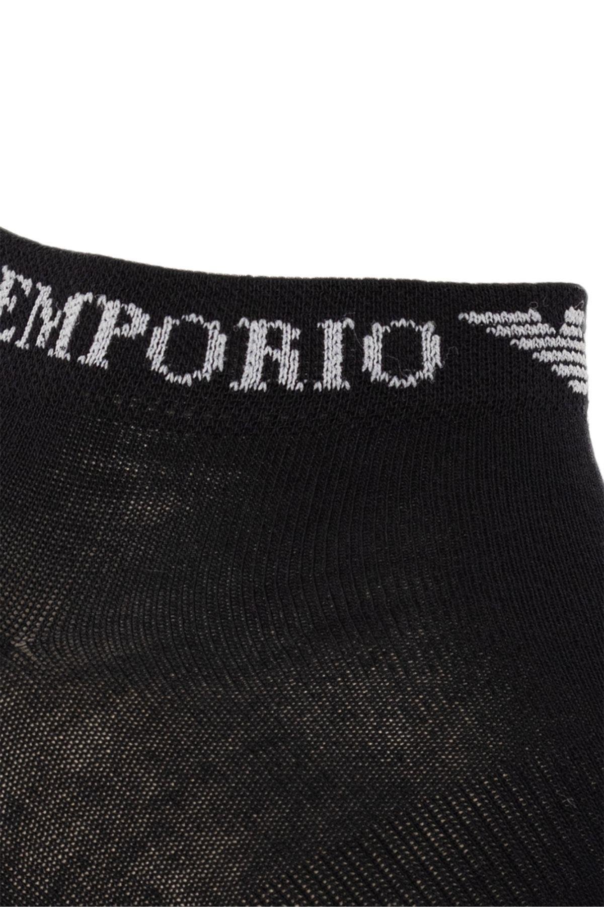 Emporio Armani Emporıo Body Erkek Pamuklu Logolu Dokuma Kumaş Siyah Çorap 300048 3F254-29821