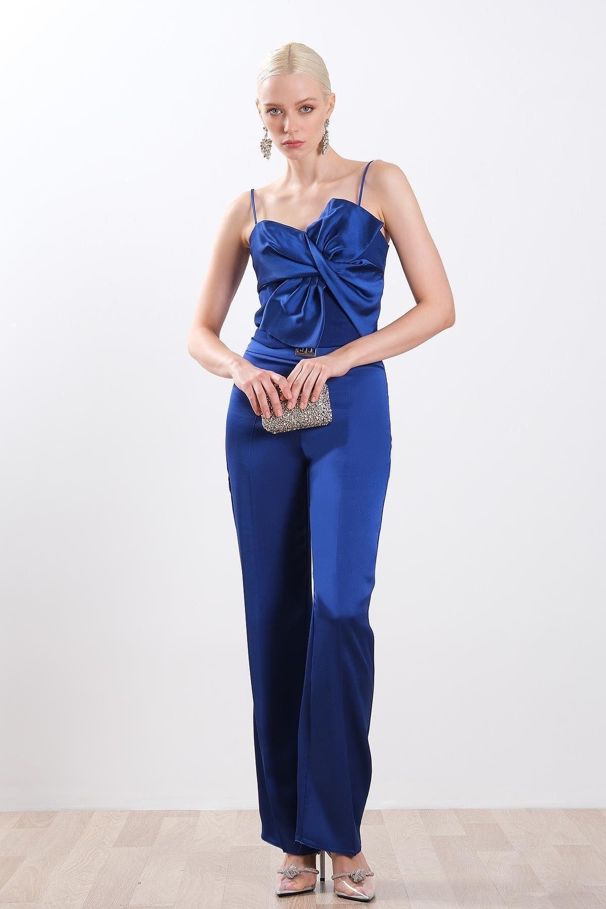Explosion Explosıon Kadın Yuvarlak Yaka Slim Fit Kolsuz Yazlık Lacivert Bluz EXP17577-LACİ