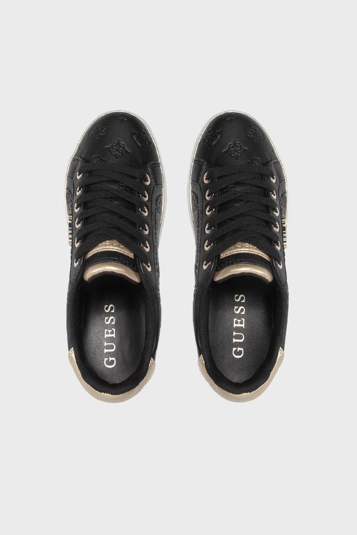GUESS GUESS Kadın Marka Logolu Düz Taban Kaydırmaz Günlük Kullanım Siyah Sneaker 5BEKFAL12-BLKBL