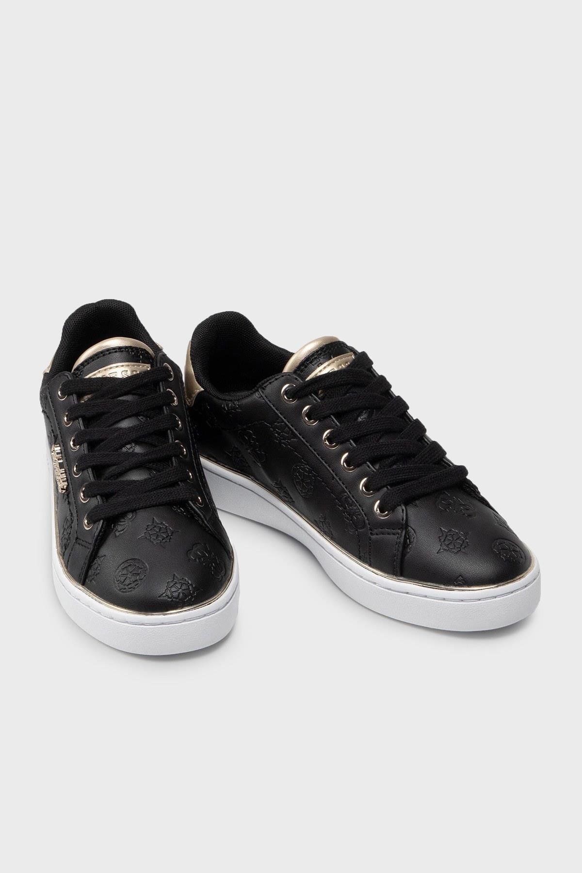 GUESS GUESS Kadın Marka Logolu Düz Taban Kaydırmaz Günlük Kullanım Siyah Sneaker 5BEKFAL12-BLKBL
