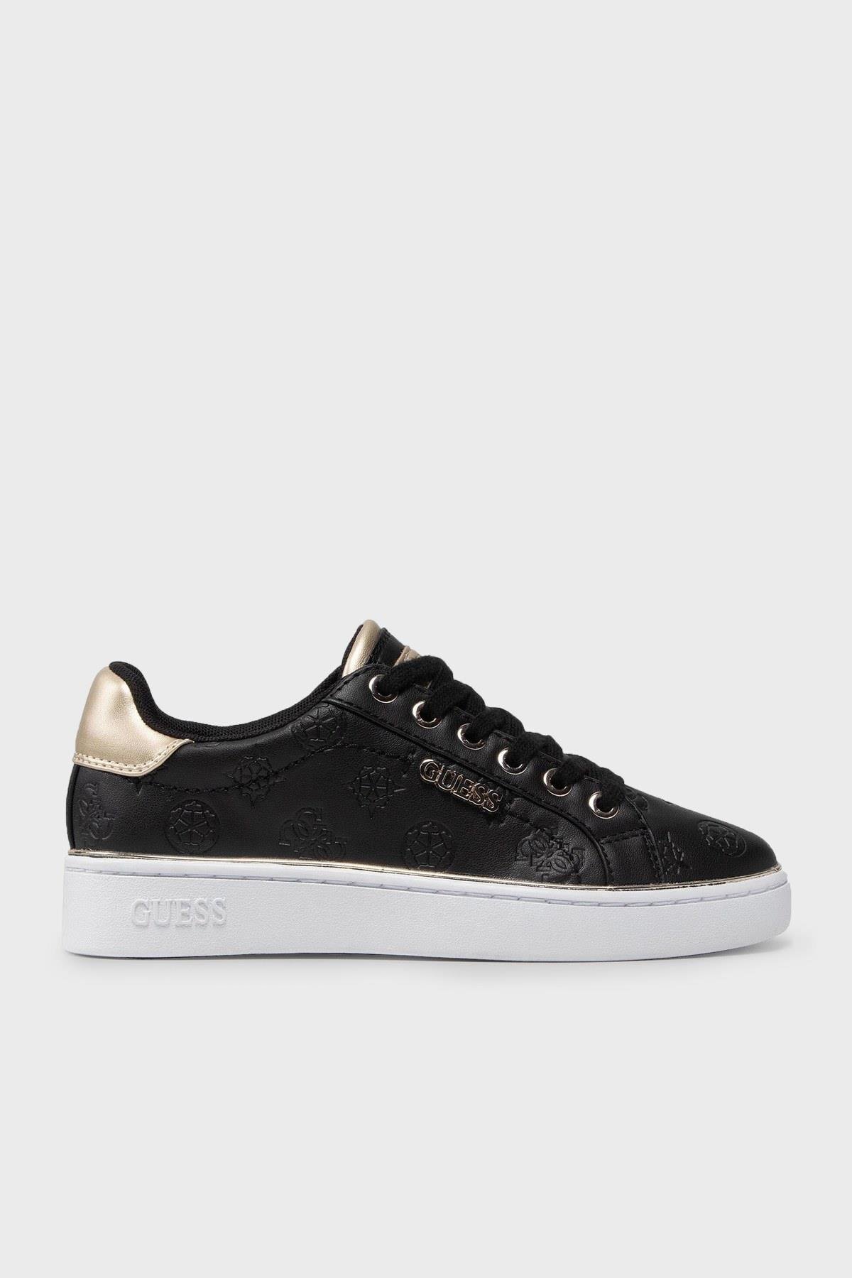 GUESS GUESS Kadın Marka Logolu Düz Taban Kaydırmaz Günlük Kullanım Siyah Sneaker 5BEKFAL12-BLKBL