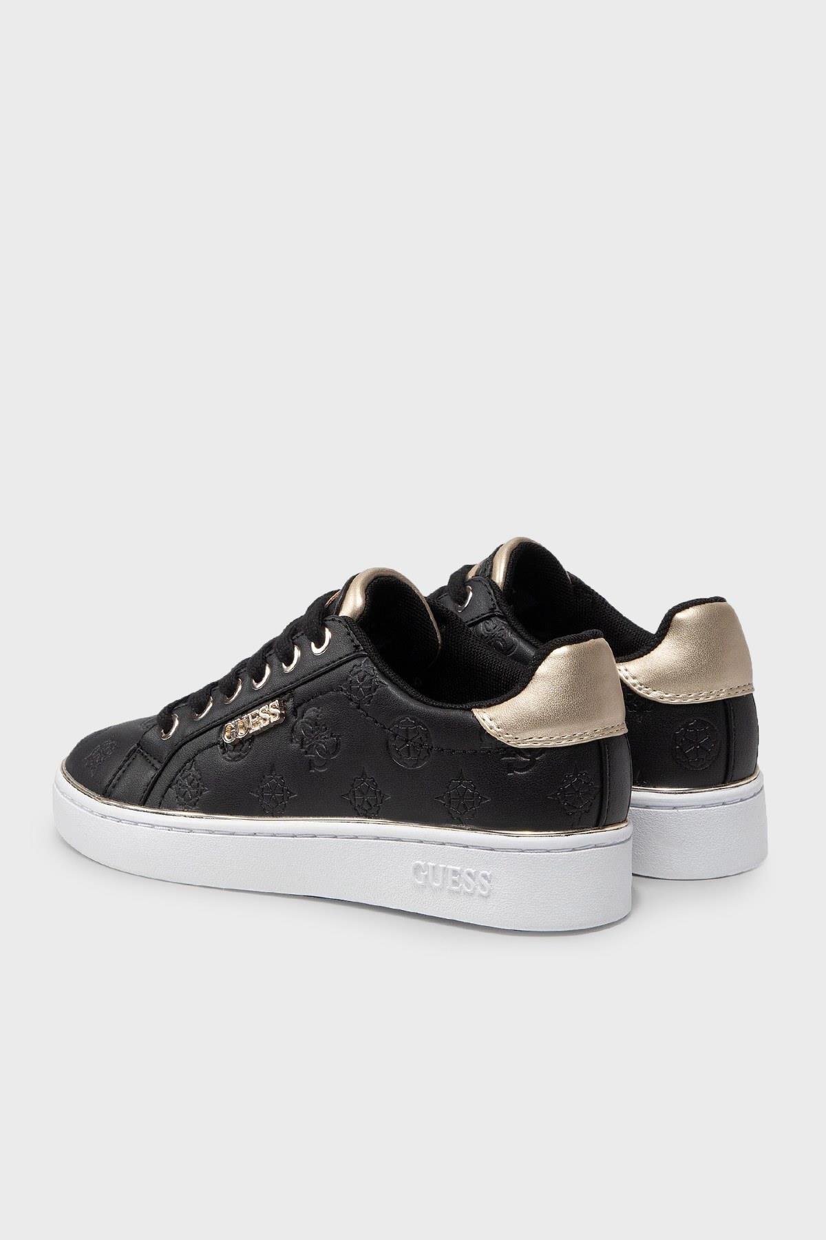 GUESS GUESS Kadın Marka Logolu Düz Taban Kaydırmaz Günlük Kullanım Siyah Sneaker 5BEKFAL12-BLKBL