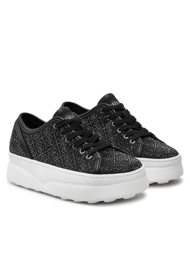 GUESS GUESS Kadın Marka Logolu Rahat Siyah Sneaker FLTQEN FAL12-BLACK