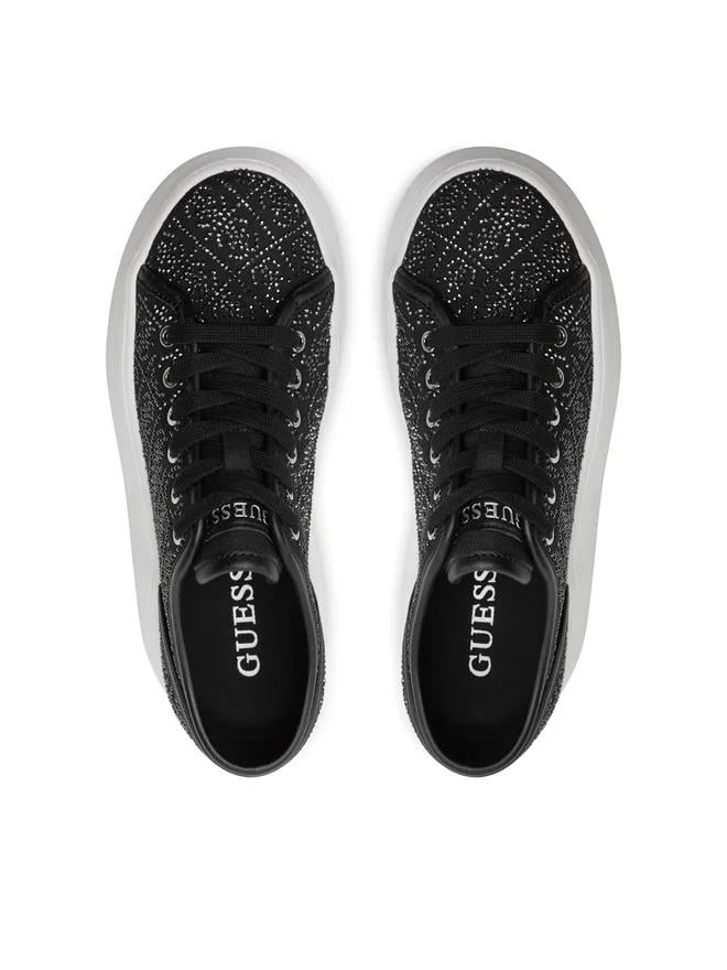 GUESS GUESS Kadın Marka Logolu Rahat Siyah Sneaker FLTQEN FAL12-BLACK