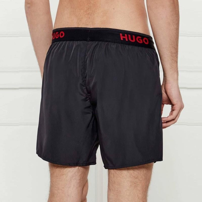 HUGO HUGO Erkek Bel Lastikli HUGO Yazılı Kısa Boy Siyah Mayo 50534495-001