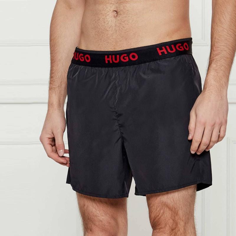HUGO HUGO Erkek Bel Lastikli HUGO Yazılı Kısa Boy Siyah Mayo 50534495-001