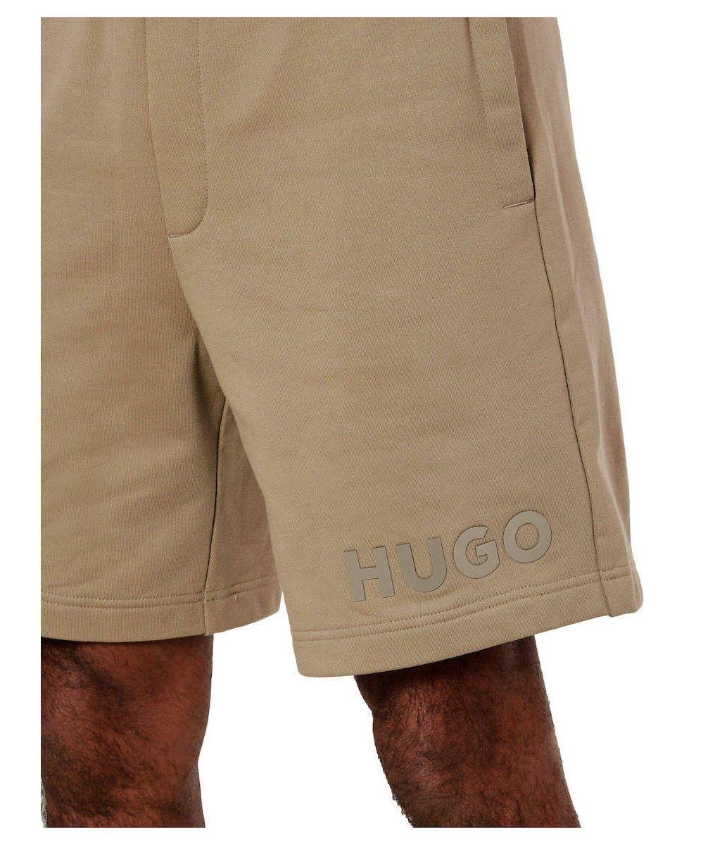 HUGO HUGO Erkek Bel Lastikli Kısa Boy Hugo Yazı Desenli Dokuma Bej Şort 50535260-219