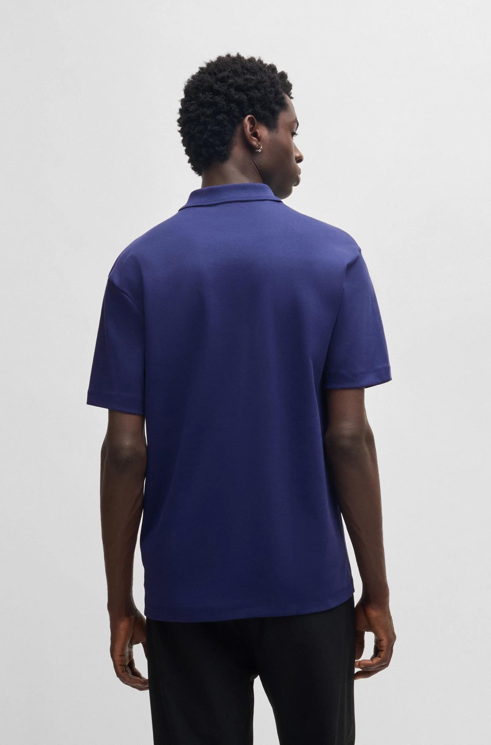 HUGO HUGO Erkek Dokuma Polo Yaka Kısa Kol Günlük Lacivert Polo Yaka T-Shirt 50517638-407