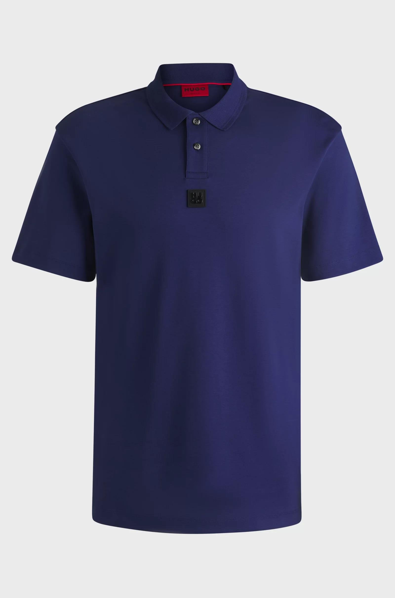 HUGO HUGO Erkek Dokuma Polo Yaka Kısa Kol Günlük Lacivert Polo Yaka T-Shirt 50517638-407