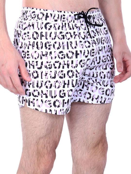 HUGO HUGO Erkek HUGO Yazı Desenli Kısa Boy Cepli Beyaz Mayo 50535412-553