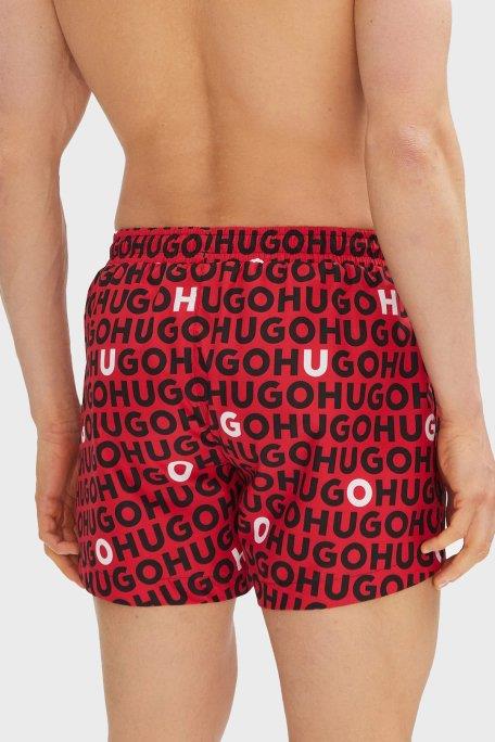 HUGO HUGO Erkek HUGO Yazı Desenli Kısa Boy Cepli Kırmızı Mayo 50535412-612