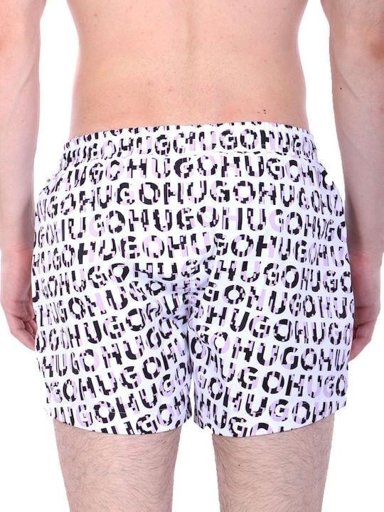 HUGO HUGO Erkek HUGO Yazı Desenli Kısa Boy Cepli Beyaz Mayo 50535412-553