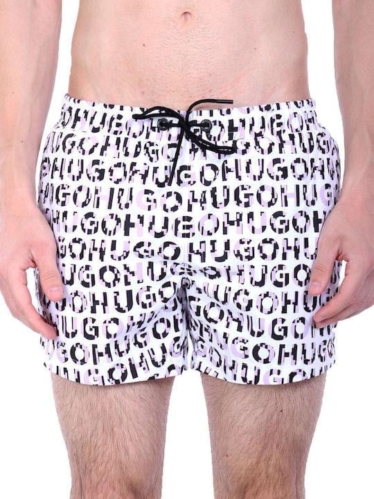 HUGO HUGO Erkek HUGO Yazı Desenli Kısa Boy Cepli Beyaz Mayo 50535412-553