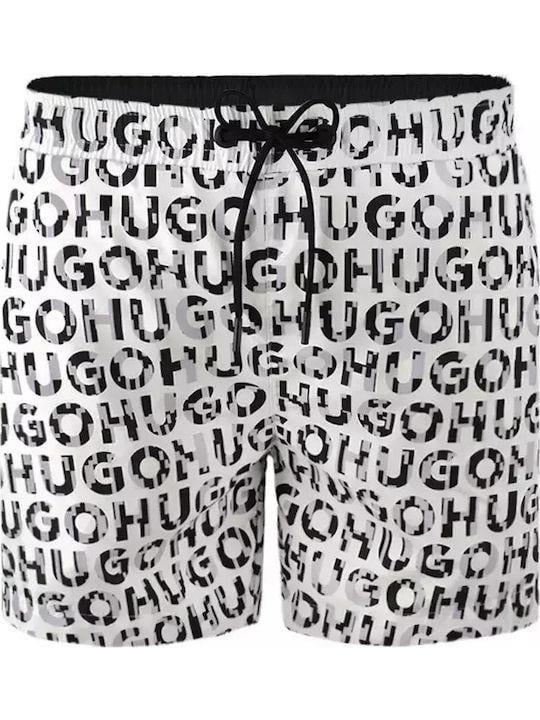 HUGO HUGO Erkek HUGO Yazı Desenli Kısa Boy Cepli Beyaz Mayo 50535412-553