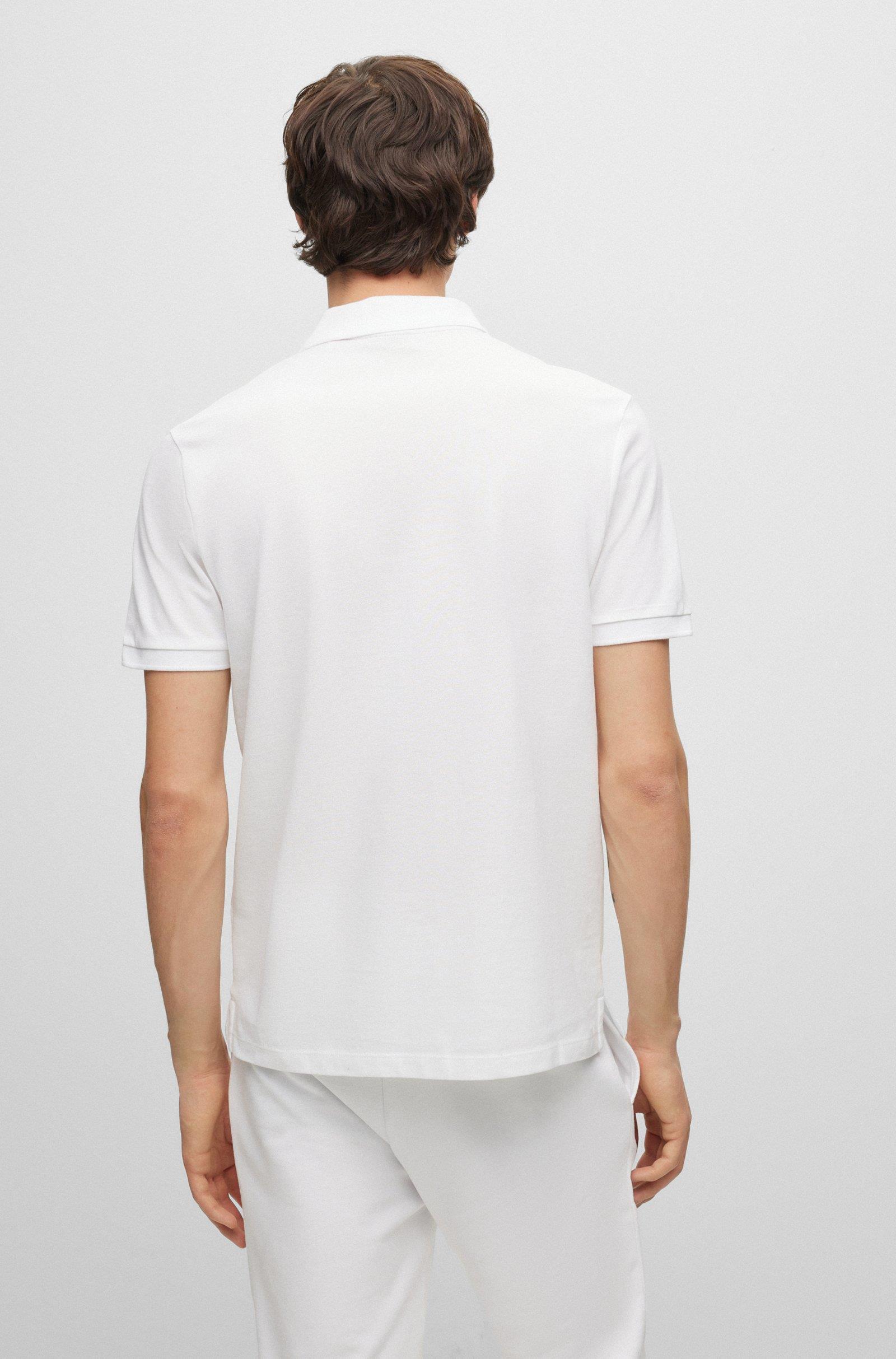 HUGO HUGO Erkek Polo Yaka Regular Fit Pamuklu Kısa Kollu Beyaz Sweatshirt 50466182-120
