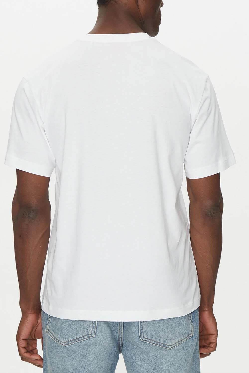 HUGO HUGO Erkek Regular Fit Göğüste İşlemeli Logo Desenli Yuvarlak Yaka Kısa Kollu Pamuklu Beyaz T-Shirt 50538246-100