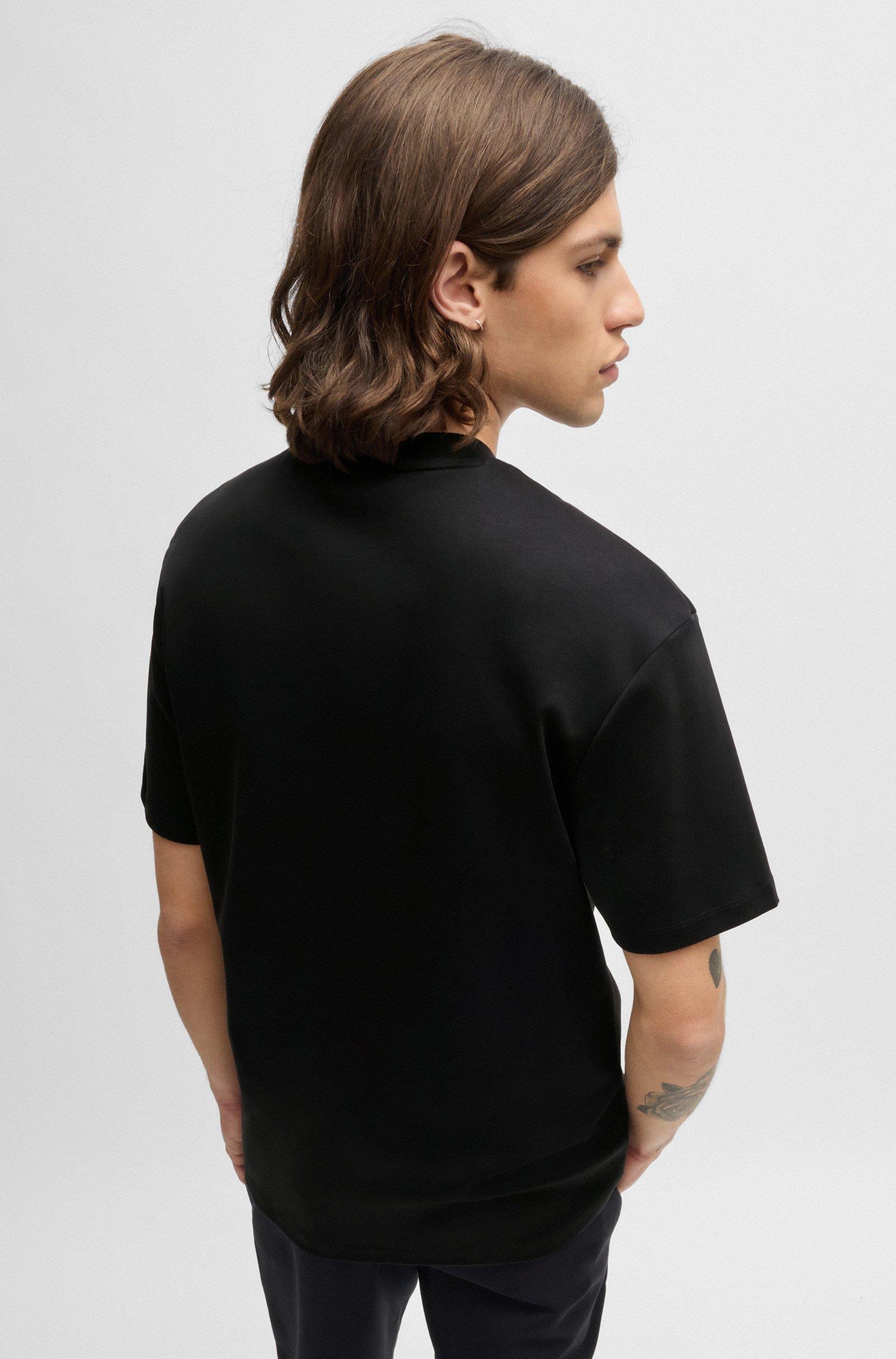 HUGO HUGO Erkek Sıfır Yaka Marka Logolu Siyah T-Shirt 50505201-001