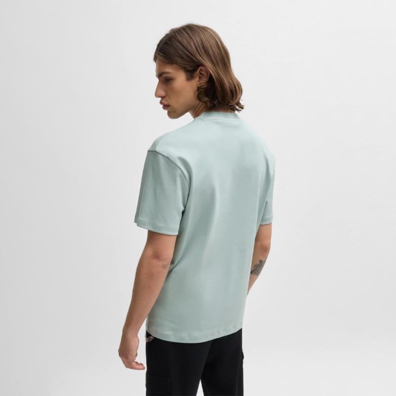 HUGO HUGO Erkek Sıfır Yaka Marka Logolu Yeşil T-Shirt 50505201-074
