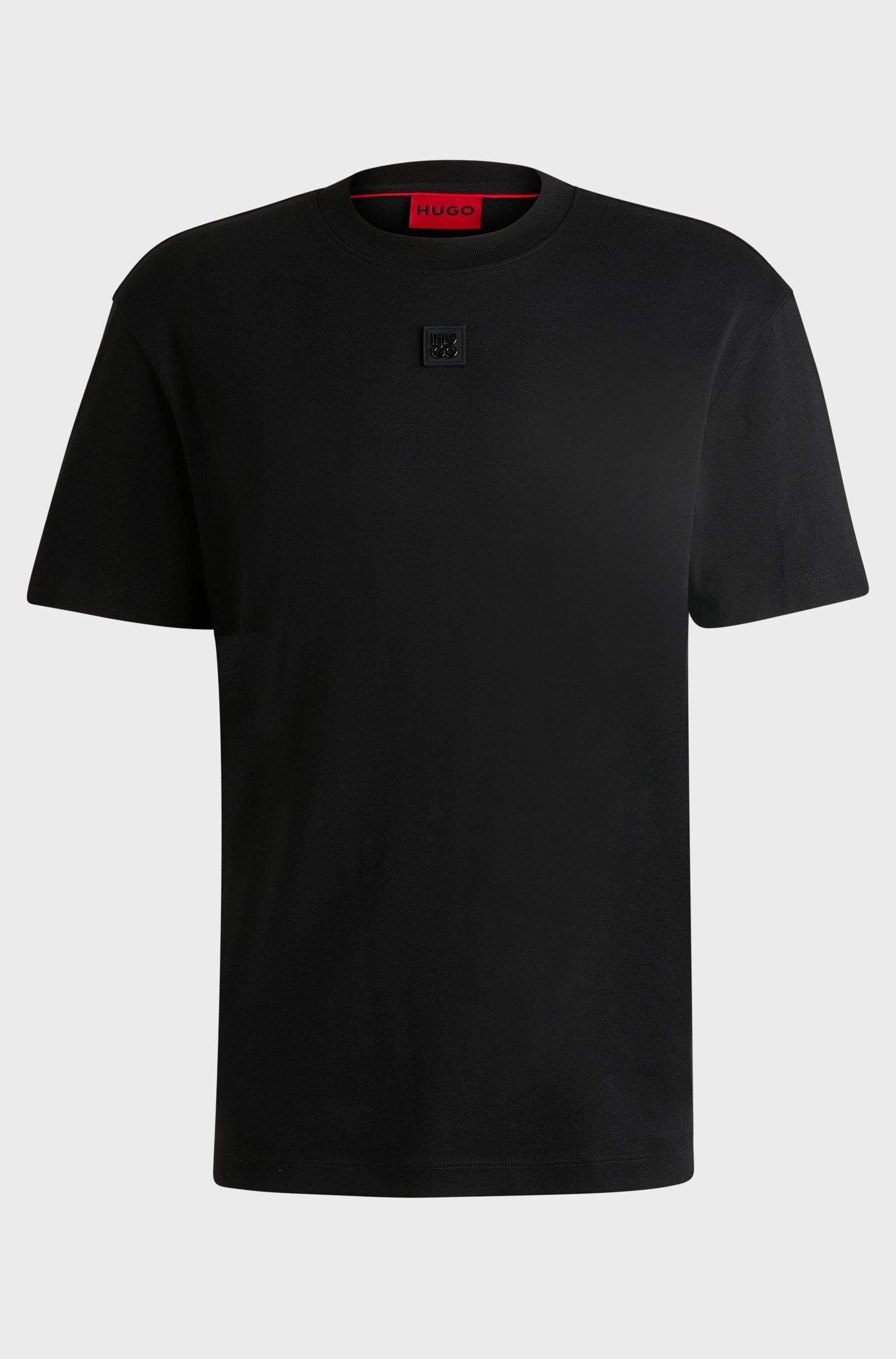 HUGO HUGO Erkek Sıfır Yaka Marka Logolu Siyah T-Shirt 50505201-001