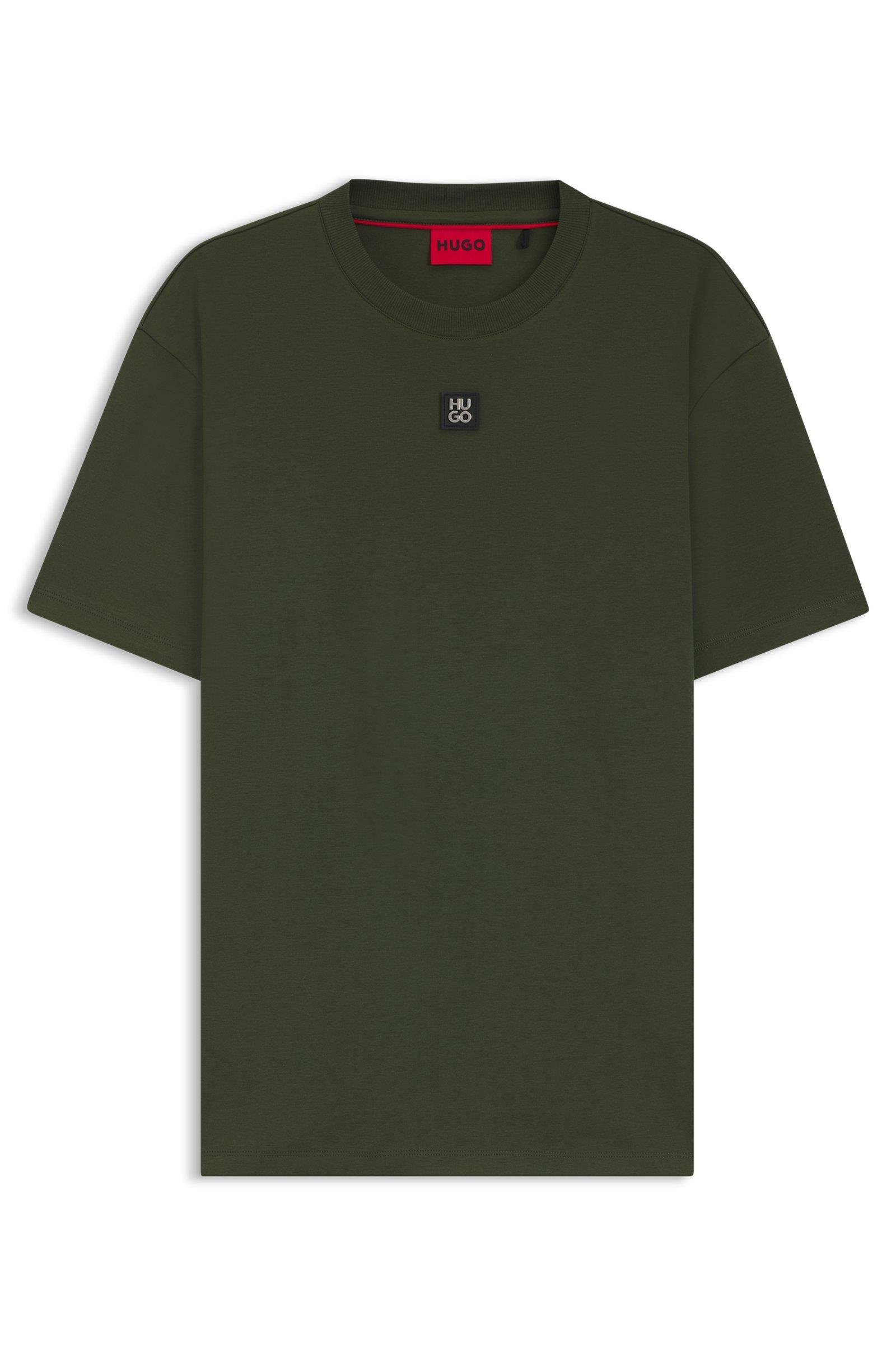 HUGO HUGO Erkek Sıfır Yaka Marka Logolu Haki T-Shirt 50505201-309