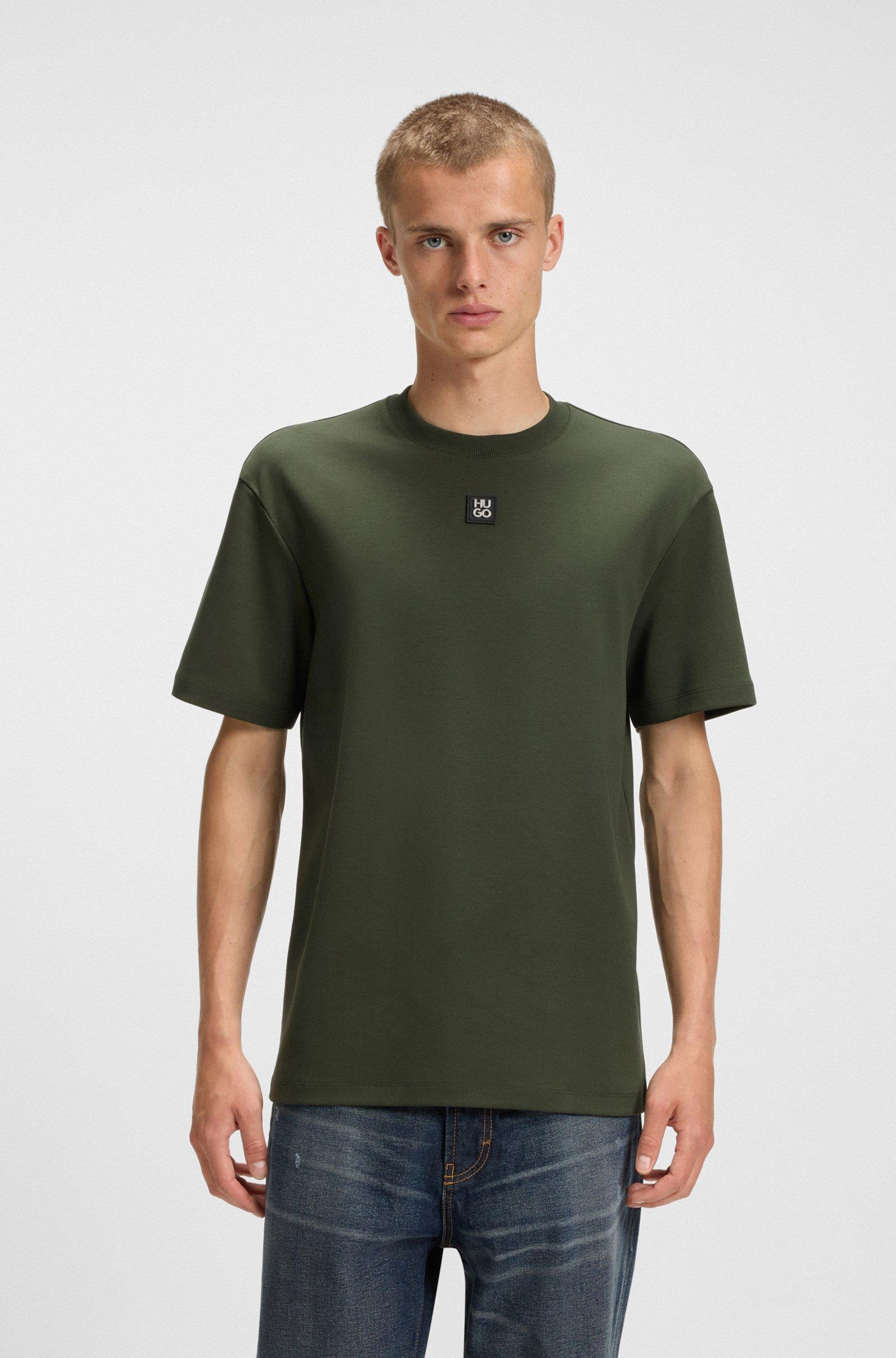 HUGO HUGO Erkek Sıfır Yaka Marka Logolu Haki T-Shirt 50505201-309