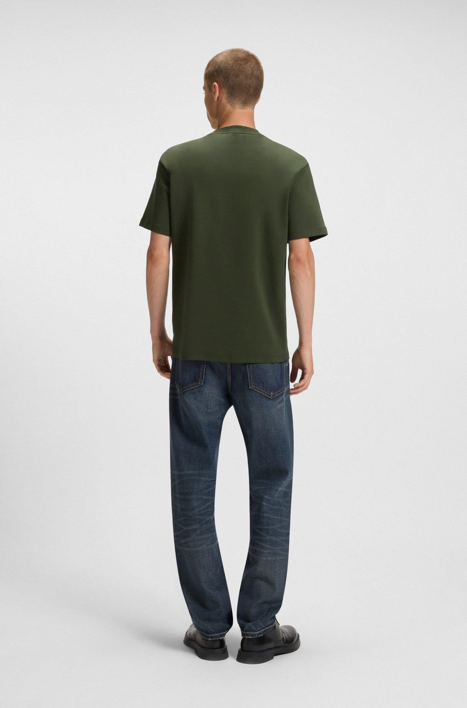 HUGO HUGO Erkek Sıfır Yaka Marka Logolu Haki T-Shirt 50505201-309