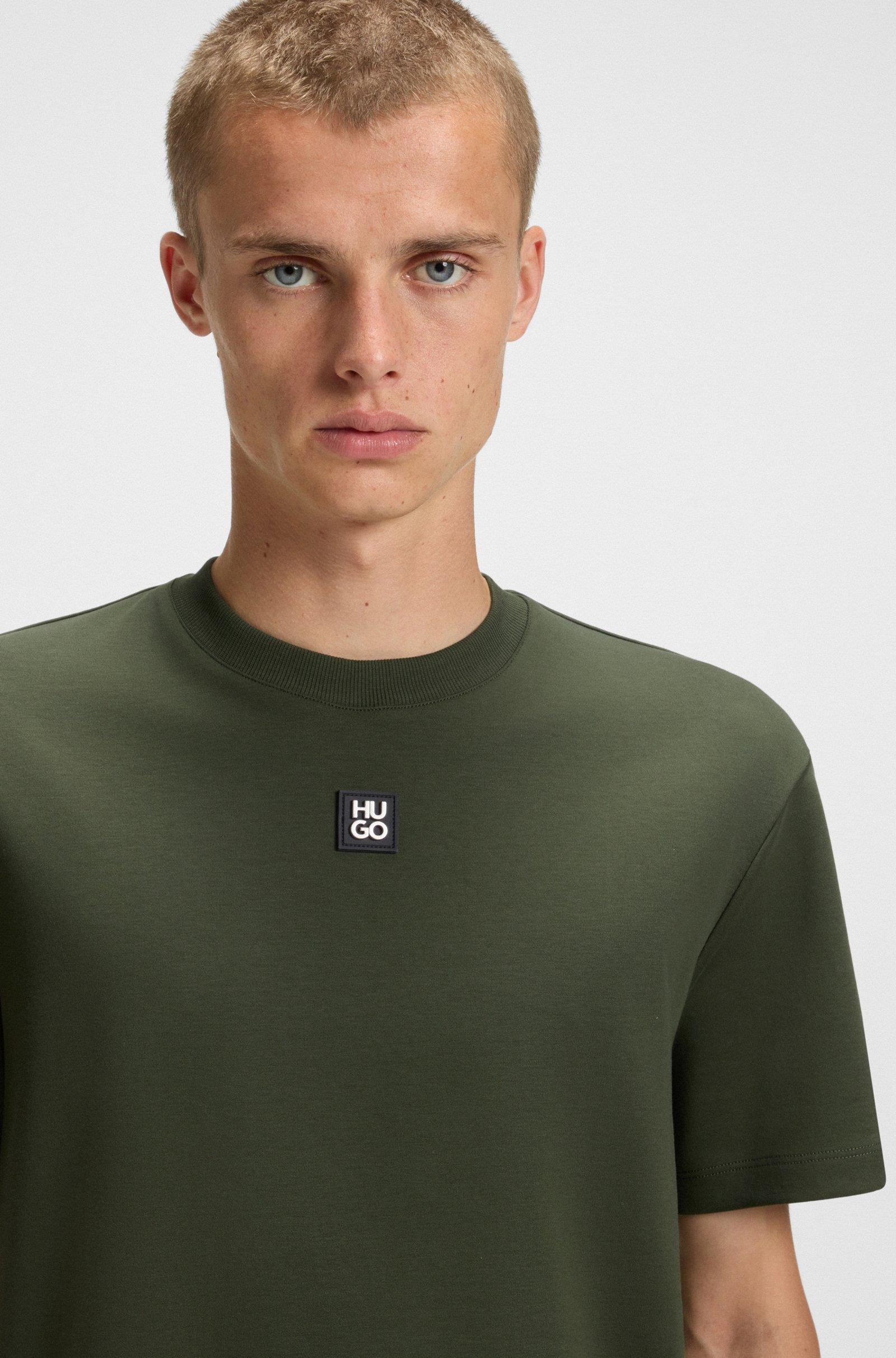 HUGO HUGO Erkek Sıfır Yaka Marka Logolu Haki T-Shirt 50505201-309