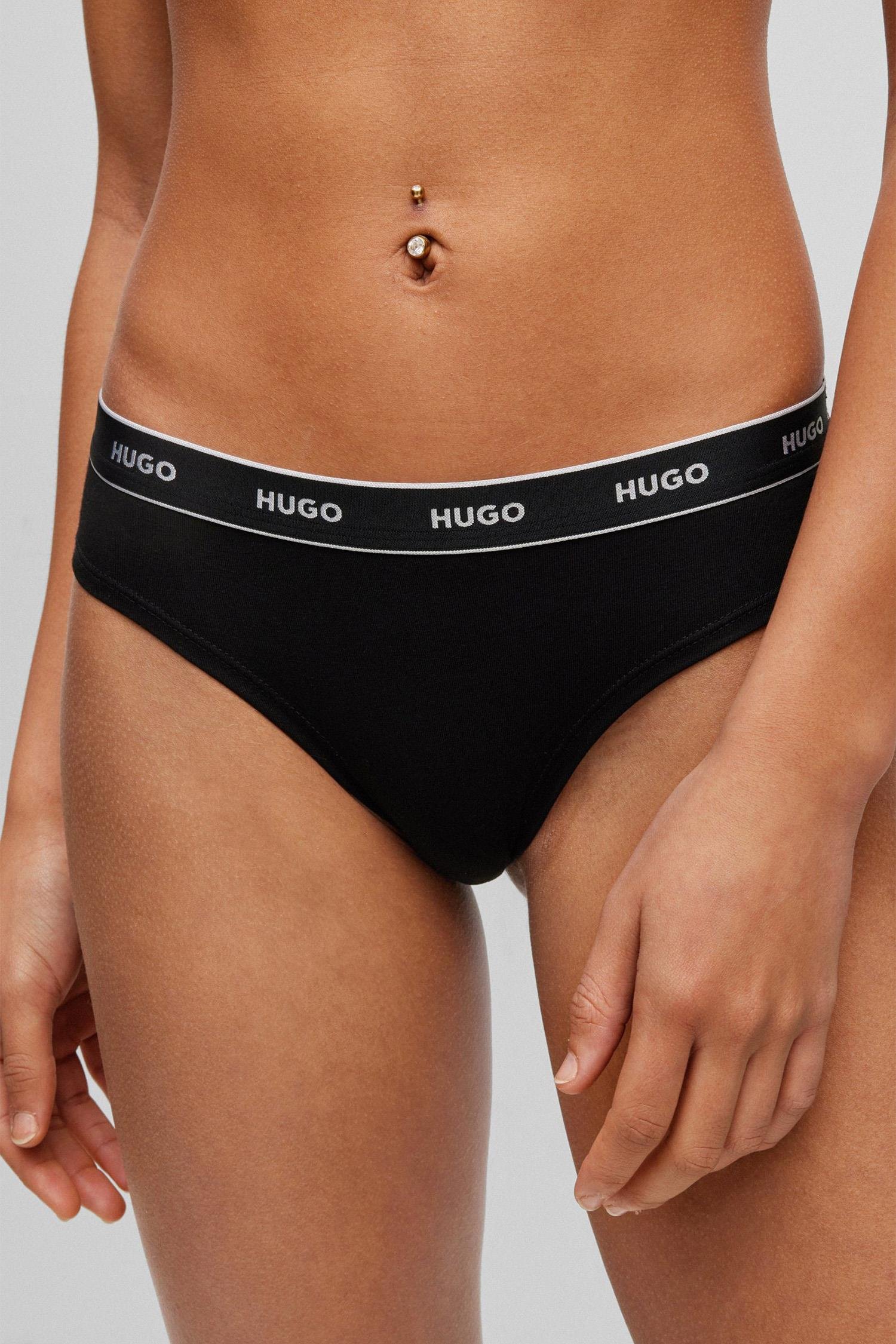 HUGO HUGO Kadın Marka Logo Detaylı Beli Lastikli Siyah-Beyaz Külot 50469657-970