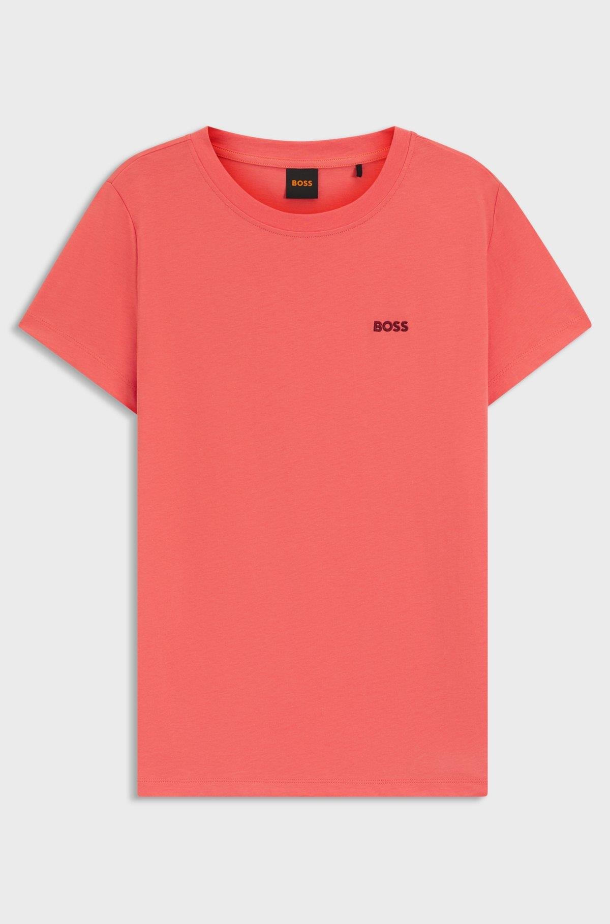 HUGO HUGO Kadın Pamuklu Marka Logolu Yuvarlak Yaka Pembe1 T-Shirt 50506973-638