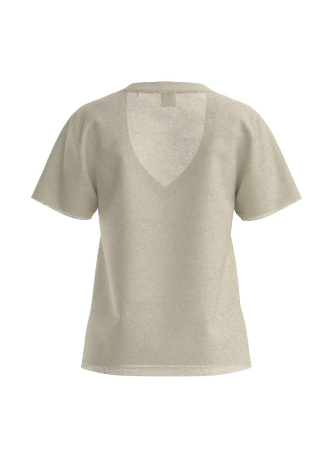 HUGO HUGO Kadın Rahat Kalıp V Yaka Pamuklu Kısa Kollu Bej T-Shirt 50538645-295