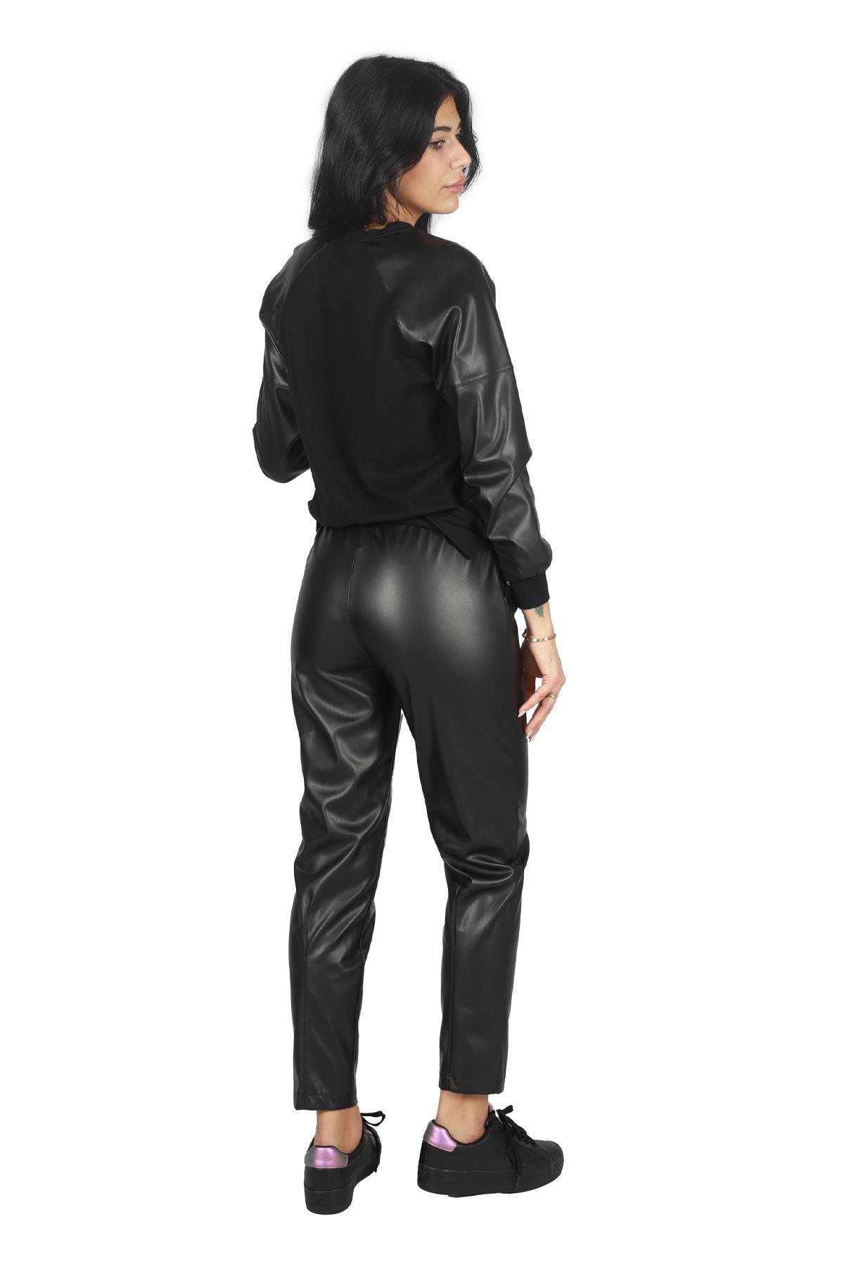 Lady Gina Lady Gına Kadın Pamuklu Regular Fit Yuvarlak Yaka Siyah Alt-Üst Takım IGNBVB23K8056-SİYAH