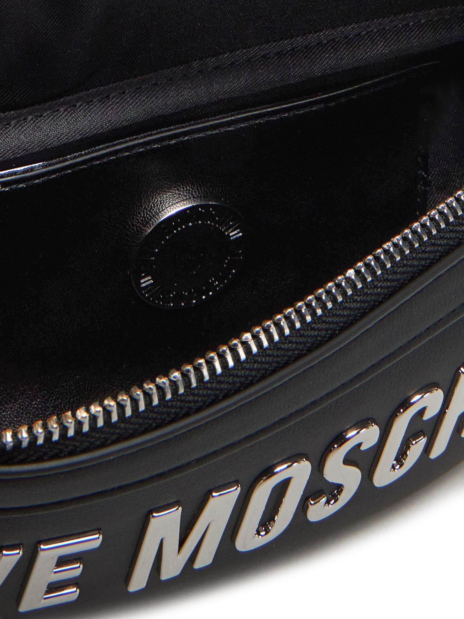 Love Moschino Love Moschino Kadın Bel Bağlamalı Kemer Ayarlamalı Deri Tek Fermuar Siyah Bel Çantası JC4195PP1MKD0-00B