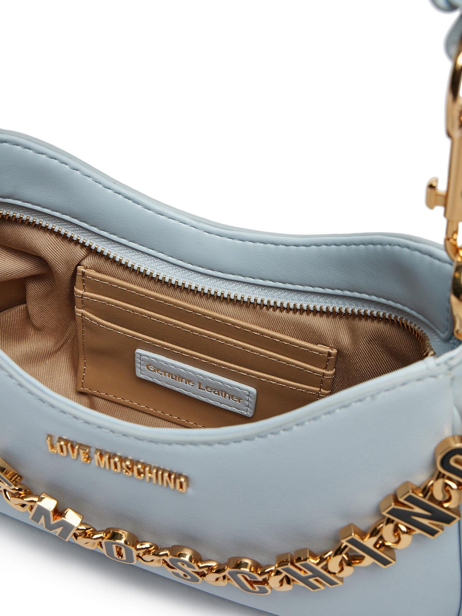 Love Moschino Love Moschino Kadın Deri Logo ve Zincir Detaylı Mavi Omuz Çantası JC4070PP1ML13-71A