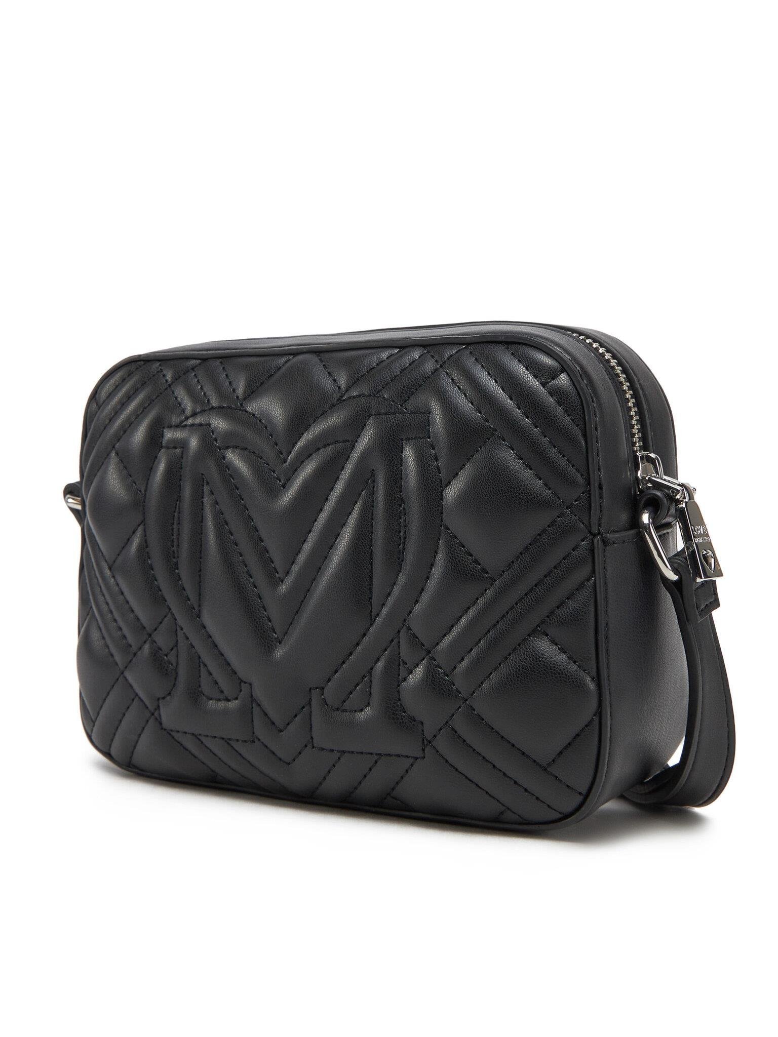Love Moschino Love Moschino Kadın Kare Kapitone Dikiş Desenli Tek Fermuar Siyah Omuz Çantası JC4150PP1MLA0-00B