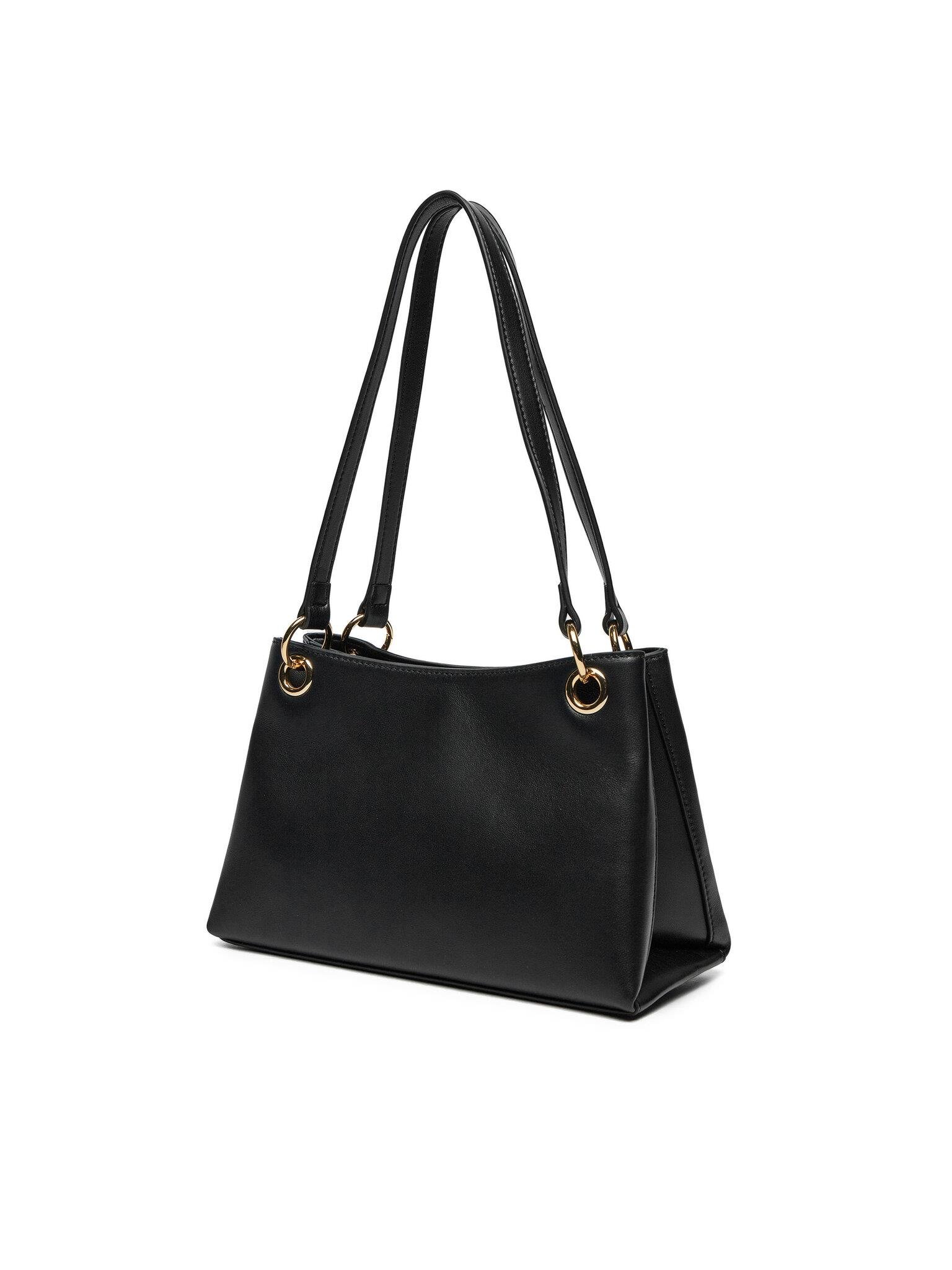Love Moschino Love Moschino Kadın Marka Yazısı İle Süslü Zincir Detayı Deri İki Bölmeli Siyah Omuz Çantası JC4073PP1ML13-00A